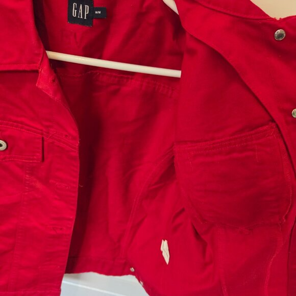 Vintage GAP Red Denim Jean Jacket - Picture 3 of 4
